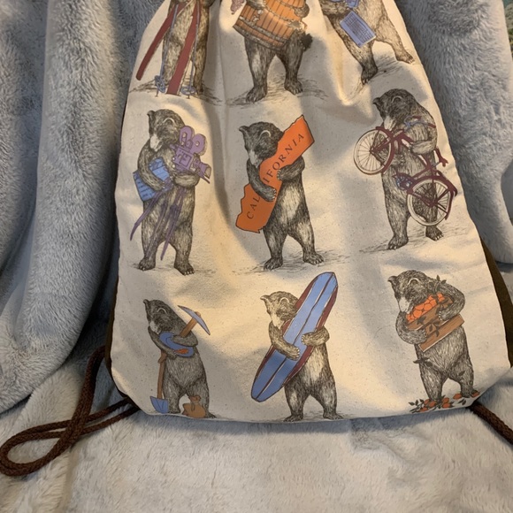 CA BEARS Sling Backpack Canvas California Souvenir Sports Travel SF Mercantile - Picture 16 of 16